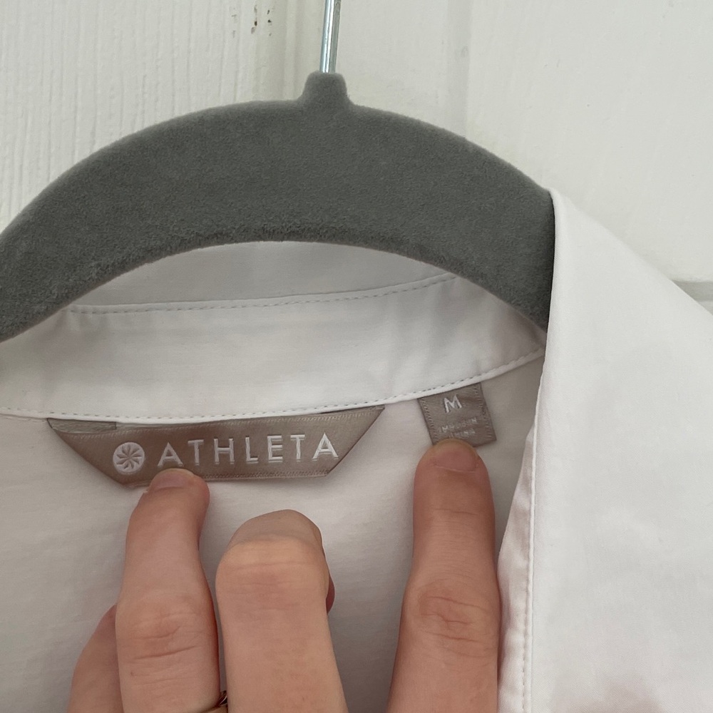 Athleta White Button Down Size Medium - image 3